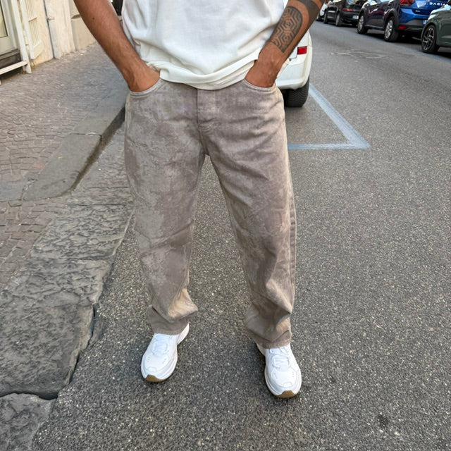 JEANS BAGGY SOLDIER DRILL LASER BEIGE