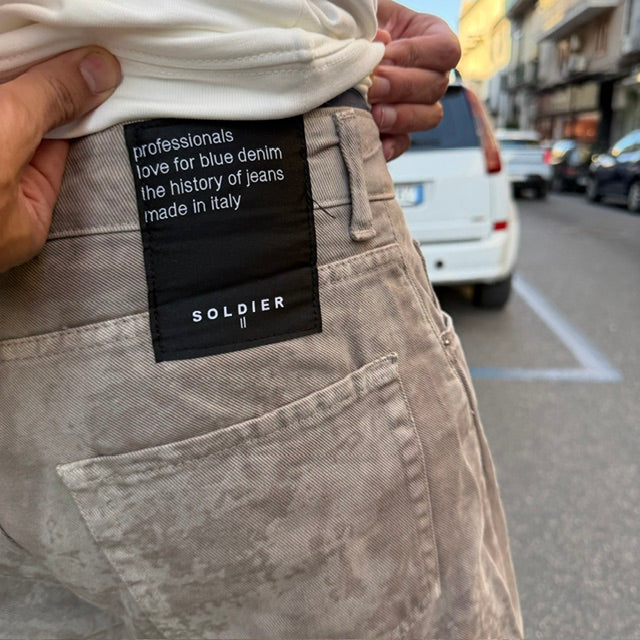 JEANS BAGGY SOLDIER DRILL LASER BEIGE