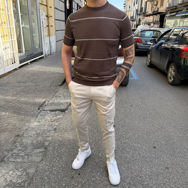 T-SHIRT IN FILO A RIGHE PRIMO EMPORIO