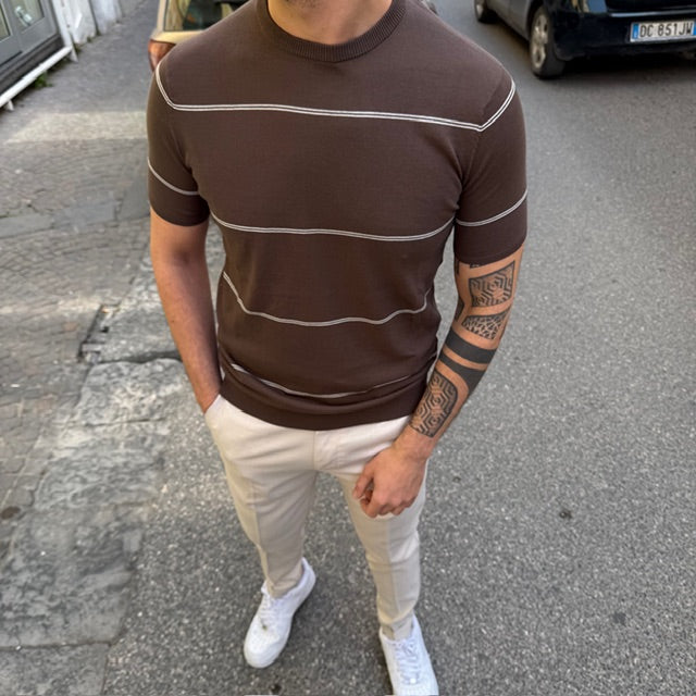 T-SHIRT IN FILO A RIGHE PRIMO EMPORIO