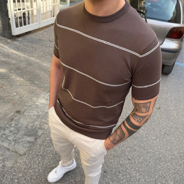 T-SHIRT IN FILO A RIGHE PRIMO EMPORIO