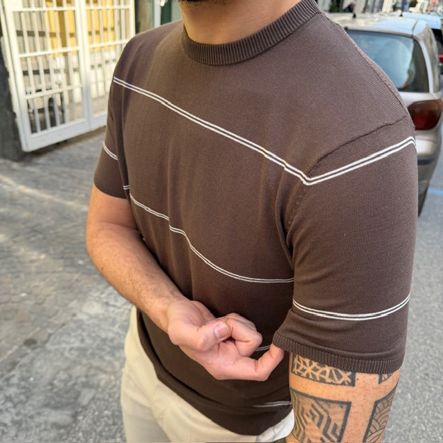 T-SHIRT IN FILO A RIGHE PRIMO EMPORIO