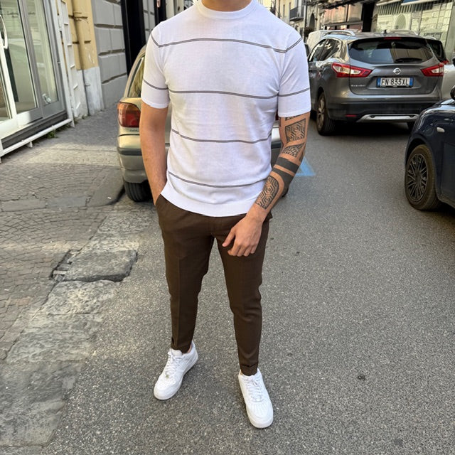 T-SHIRT IN FILO A RIGHE PRIMO EMPORIO