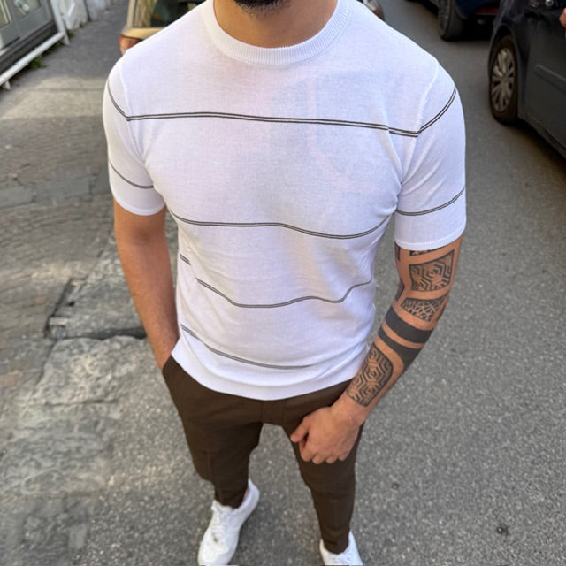 T-SHIRT IN FILO A RIGHE PRIMO EMPORIO