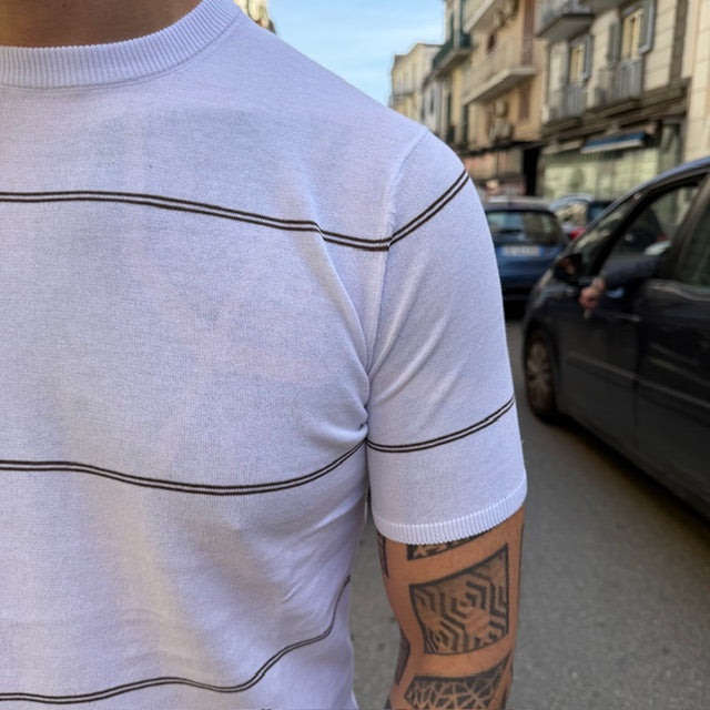 T-SHIRT IN FILO A RIGHE PRIMO EMPORIO