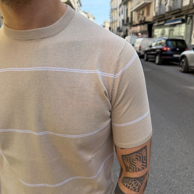T-SHIRT IN FILO A RIGHE PRIMO EMPORIO