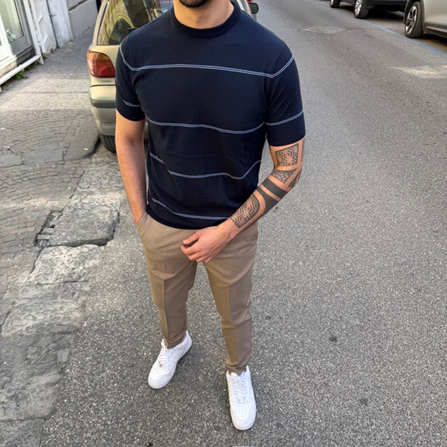 T-SHIRT IN FILO A RIGHE PRIMO EMPORIO