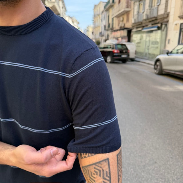 T-SHIRT IN FILO A RIGHE PRIMO EMPORIO