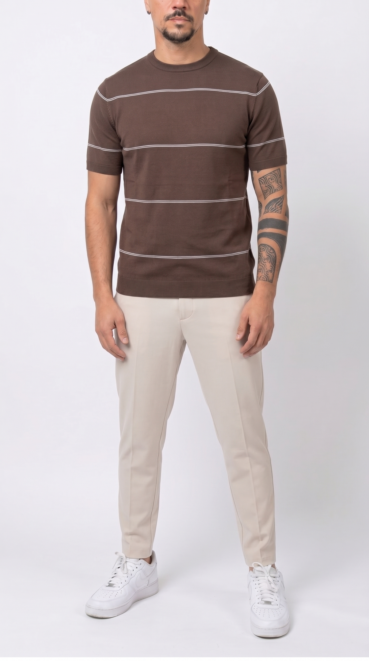 Frank14 - T-SHIRT IN FILO A RIGHE PRIMO EMPORIO - fronte