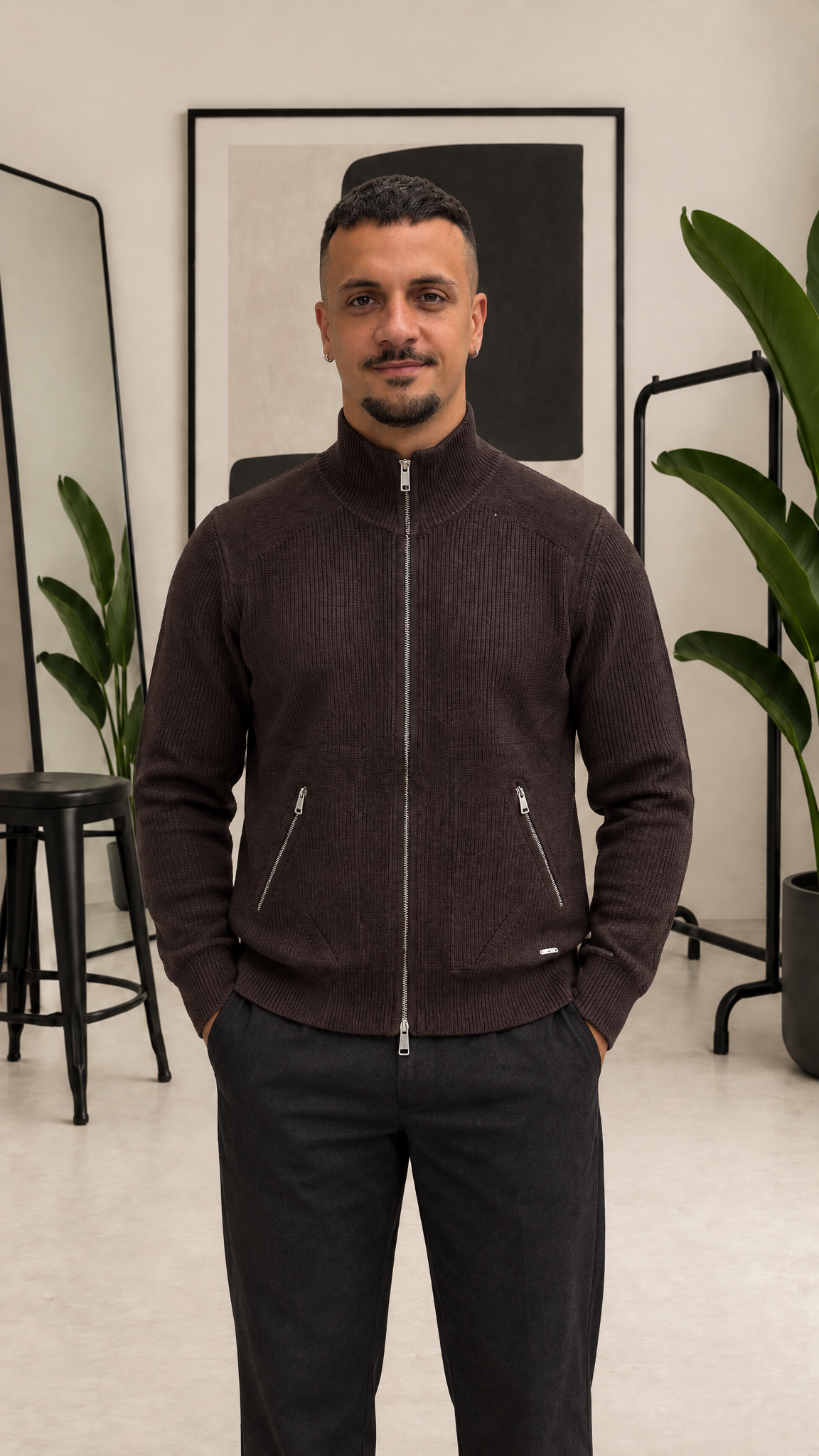 MAGLIONE CON ZIP GIANNI LUPO 35051