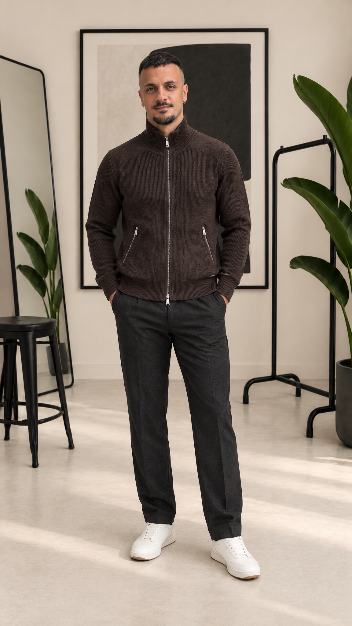 MAGLIONE CON ZIP GIANNI LUPO 35051