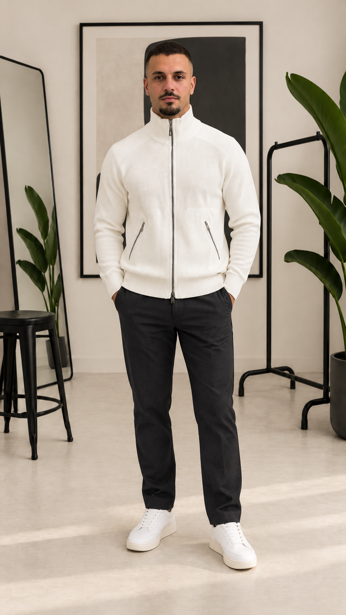 MAGLIONE CON ZIP GIANNI LUPO 35051