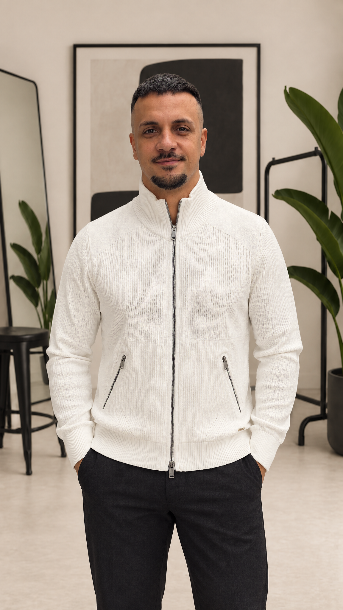 MAGLIONE CON ZIP GIANNI LUPO 35051