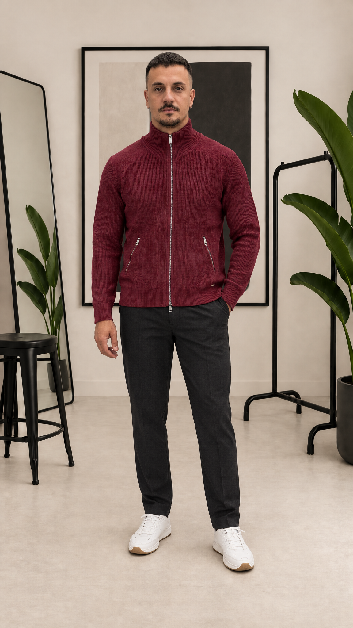 MAGLIONE CON ZIP GIANNI LUPO 35051
