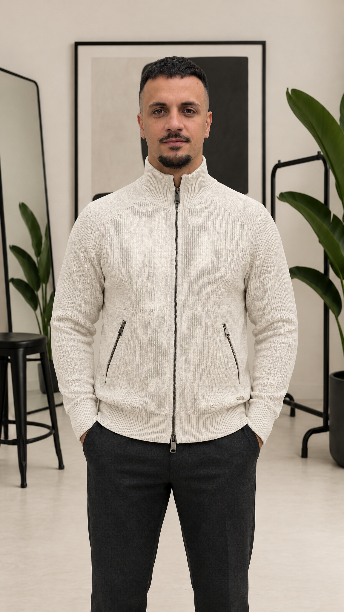 MAGLIONE CON ZIP GIANNI LUPO 35051
