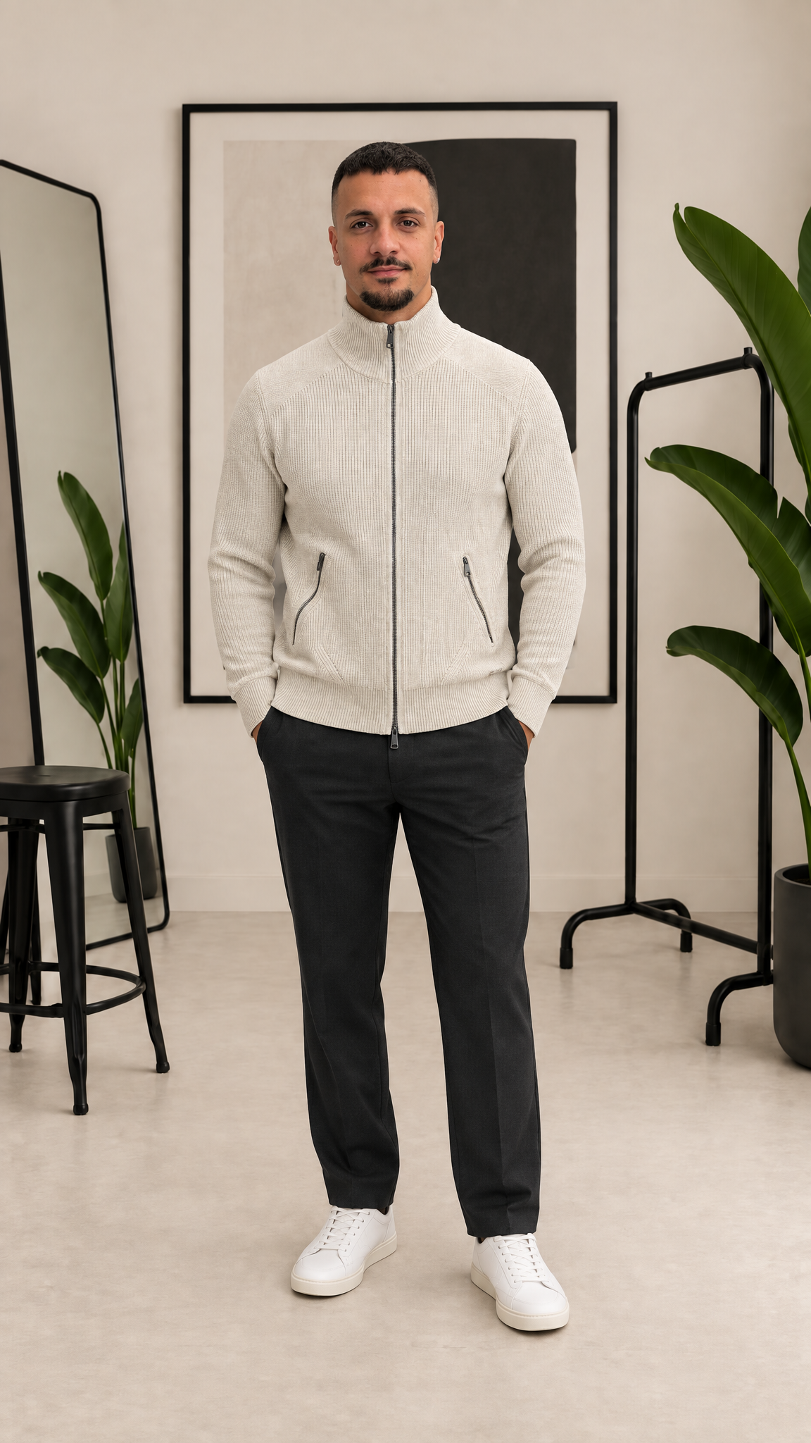 MAGLIONE CON ZIP GIANNI LUPO 35051
