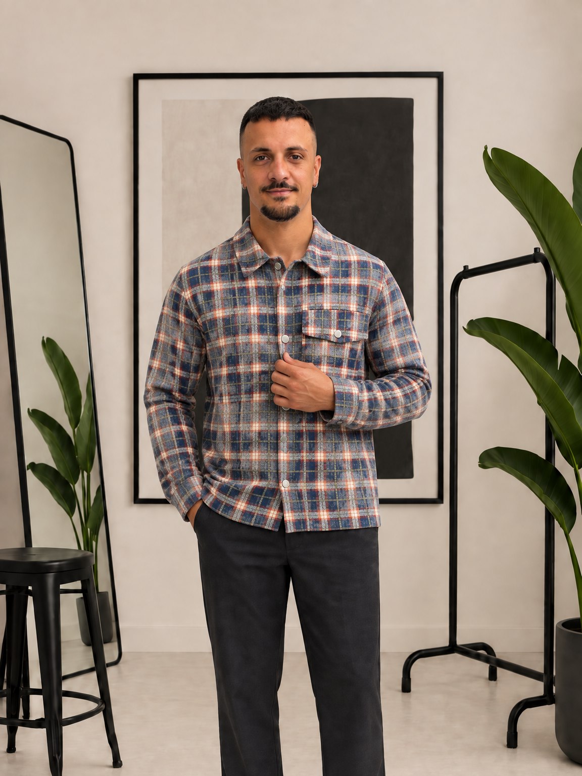 CAMICIA A QUADRI MAISON PARIS