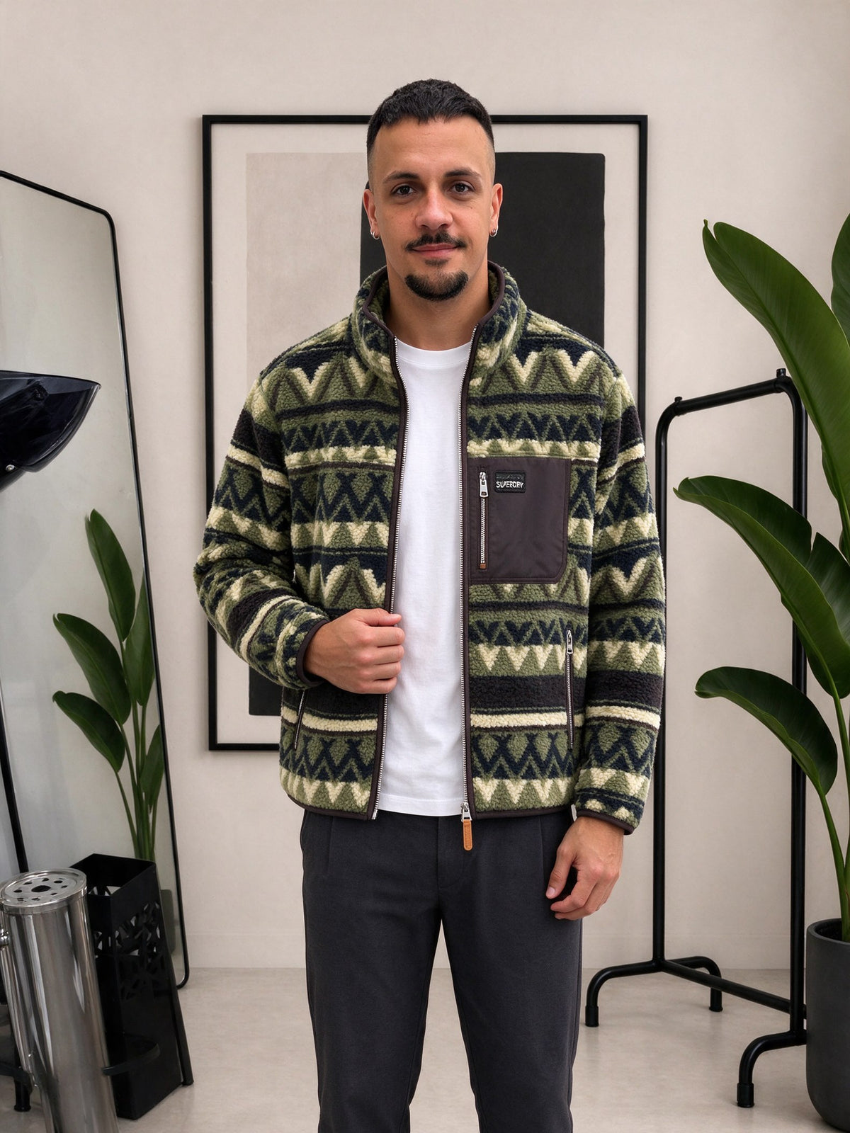 GIACCA IN PILE GEOMETRICA SUPERDRY