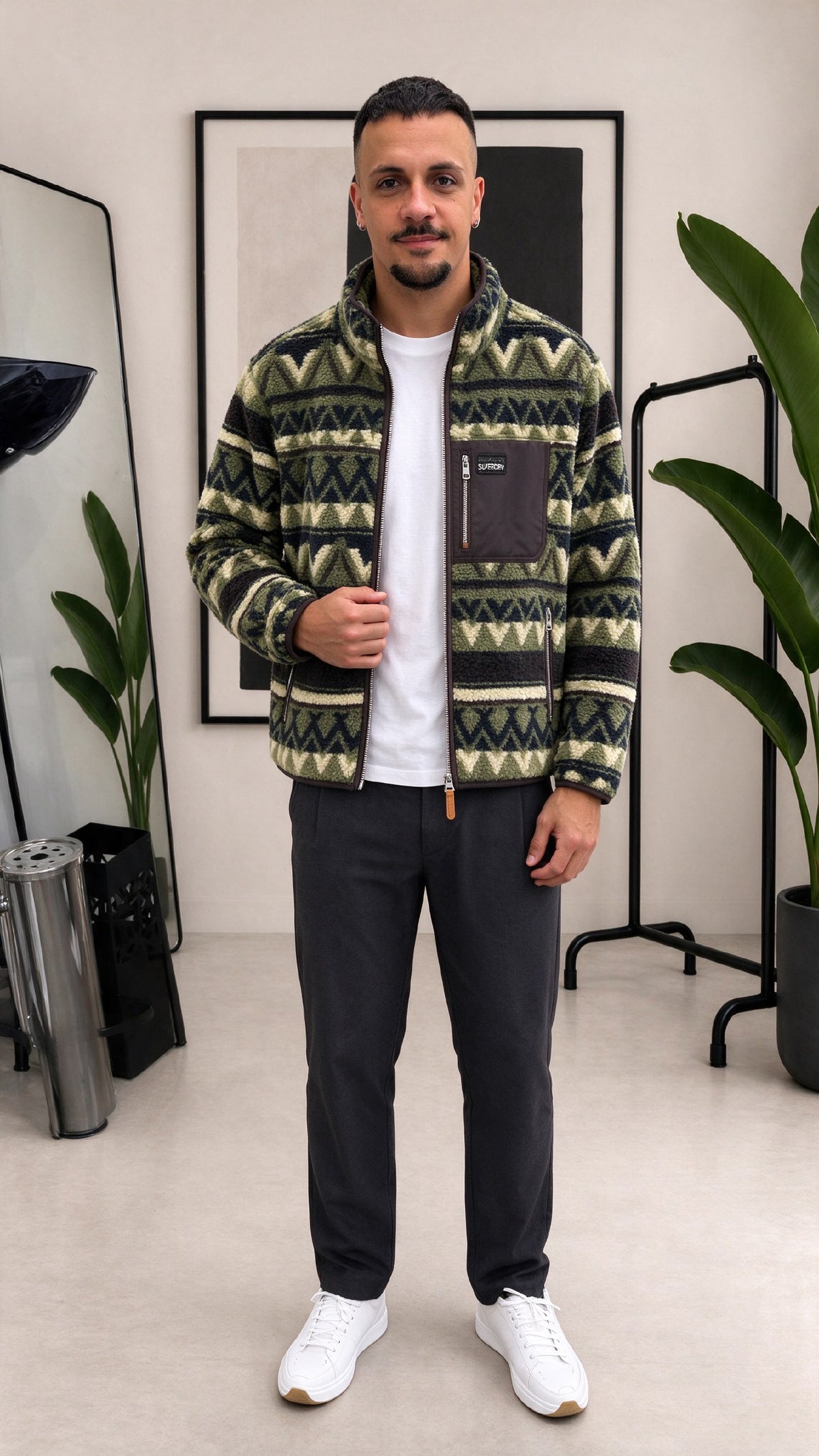 GIACCA IN PILE GEOMETRICA SUPERDRY