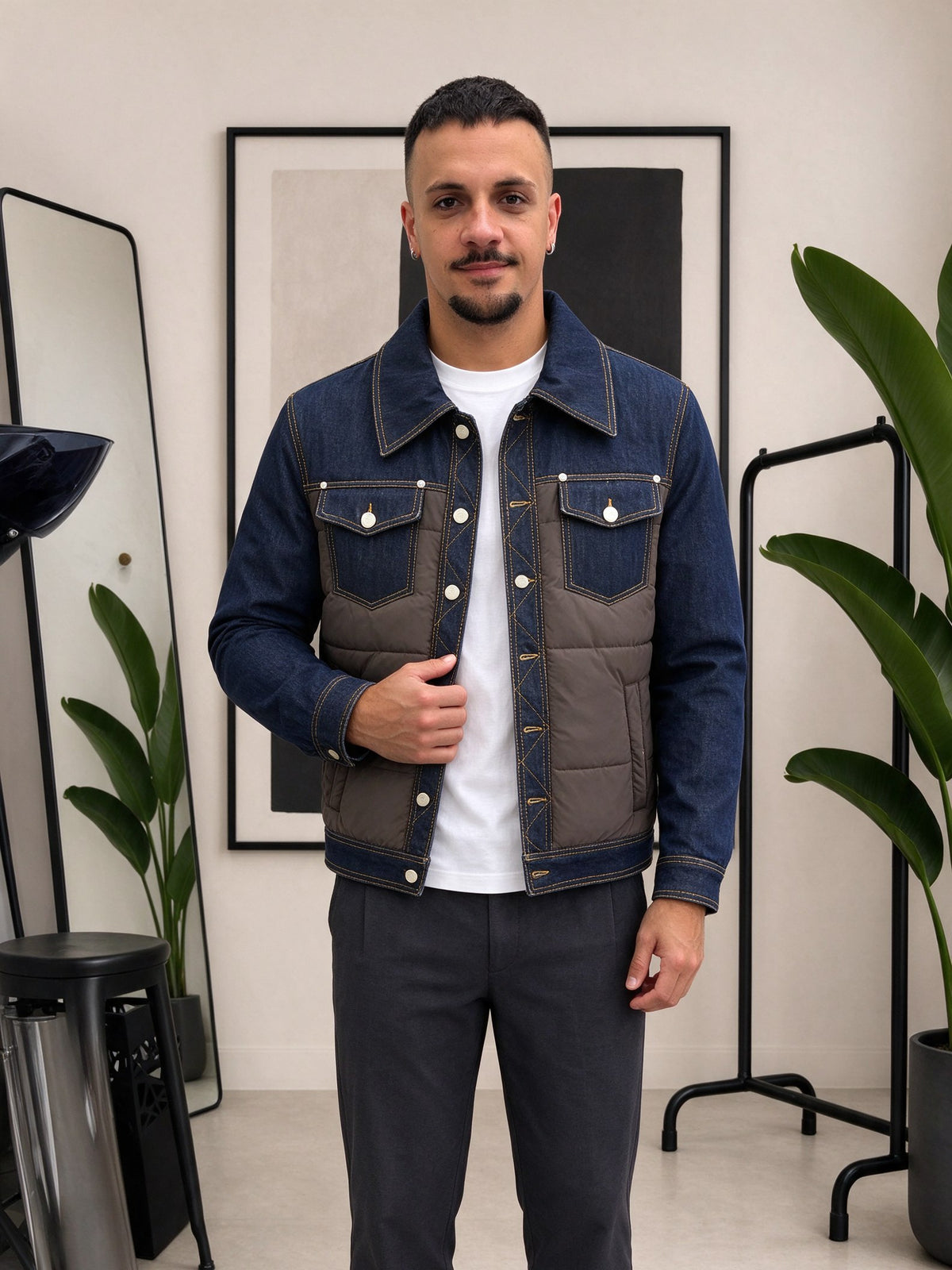 GIACCA DENIM IMBOTTITA BICOLOR