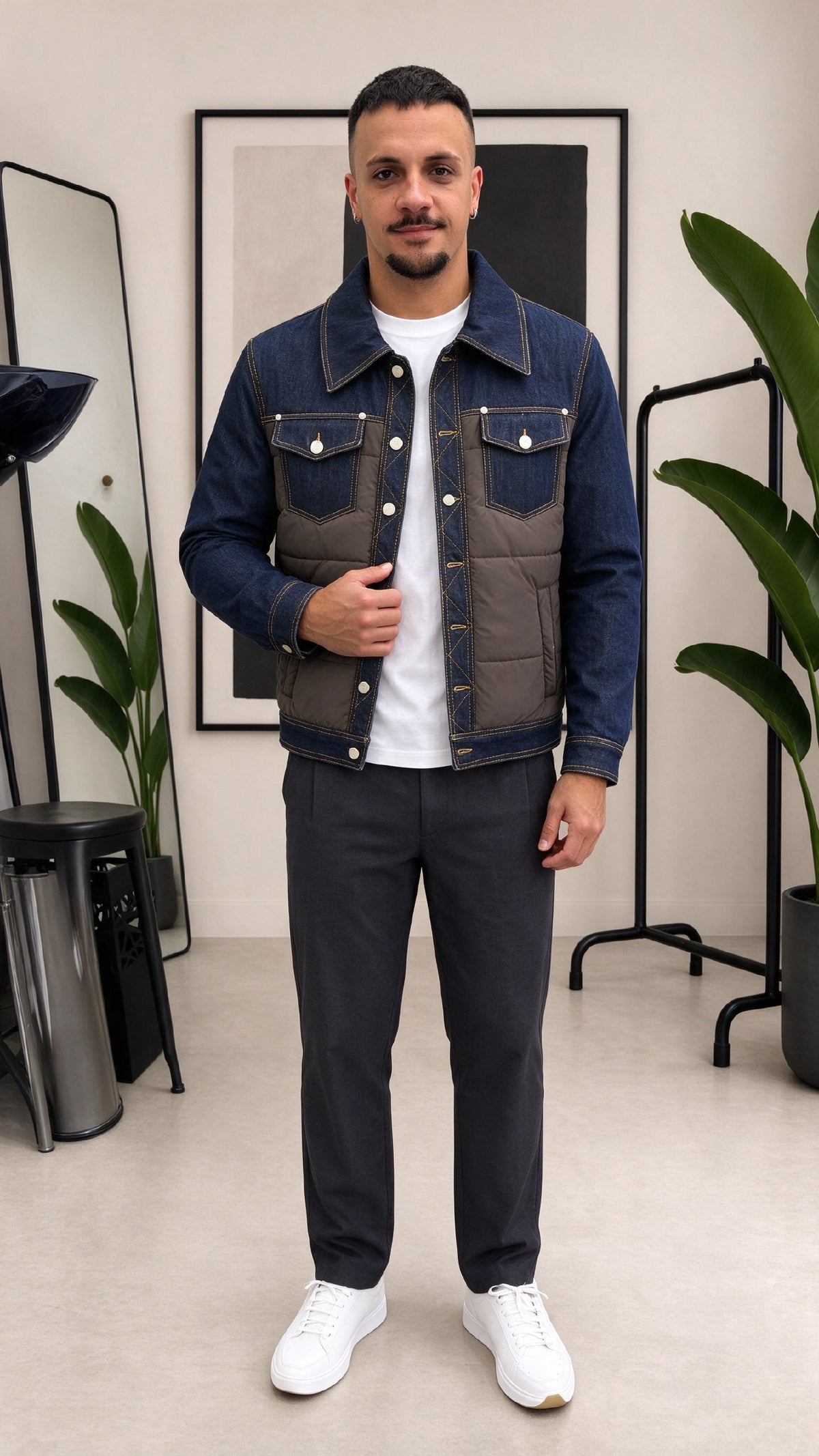 GIACCA DENIM IMBOTTITA BICOLOR