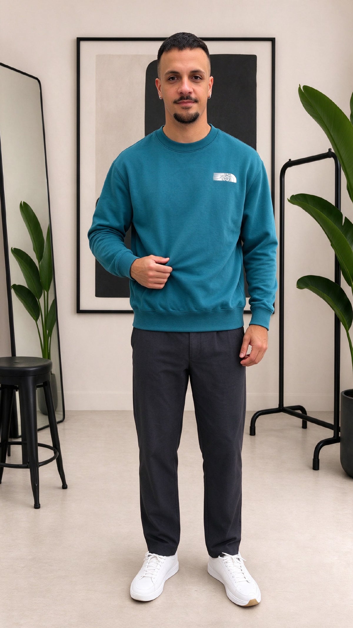 FELPA GIROCOLLO PACIFIC TEAL THE NORTH FACE